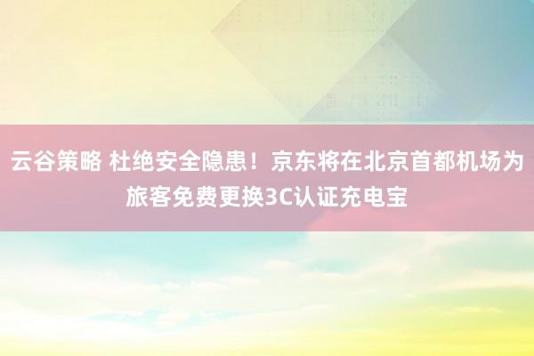 云谷策略 杜绝安全隐患！京东将在北京首都机场为旅客免费更换3C认证充电宝
